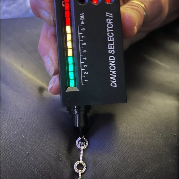 NWT 925 Sterling silver diamond and sapphire bracelet 7.25" Long - Picture 3 of 9